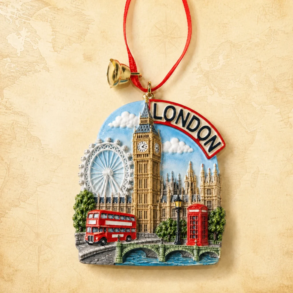Customized London Big Ben polyresin Christmas ornament