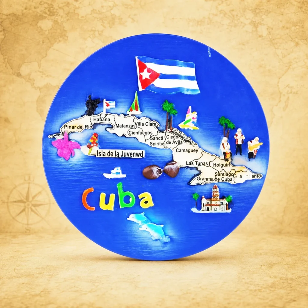 Personalized Cuba polyresin decorative souvenir plate