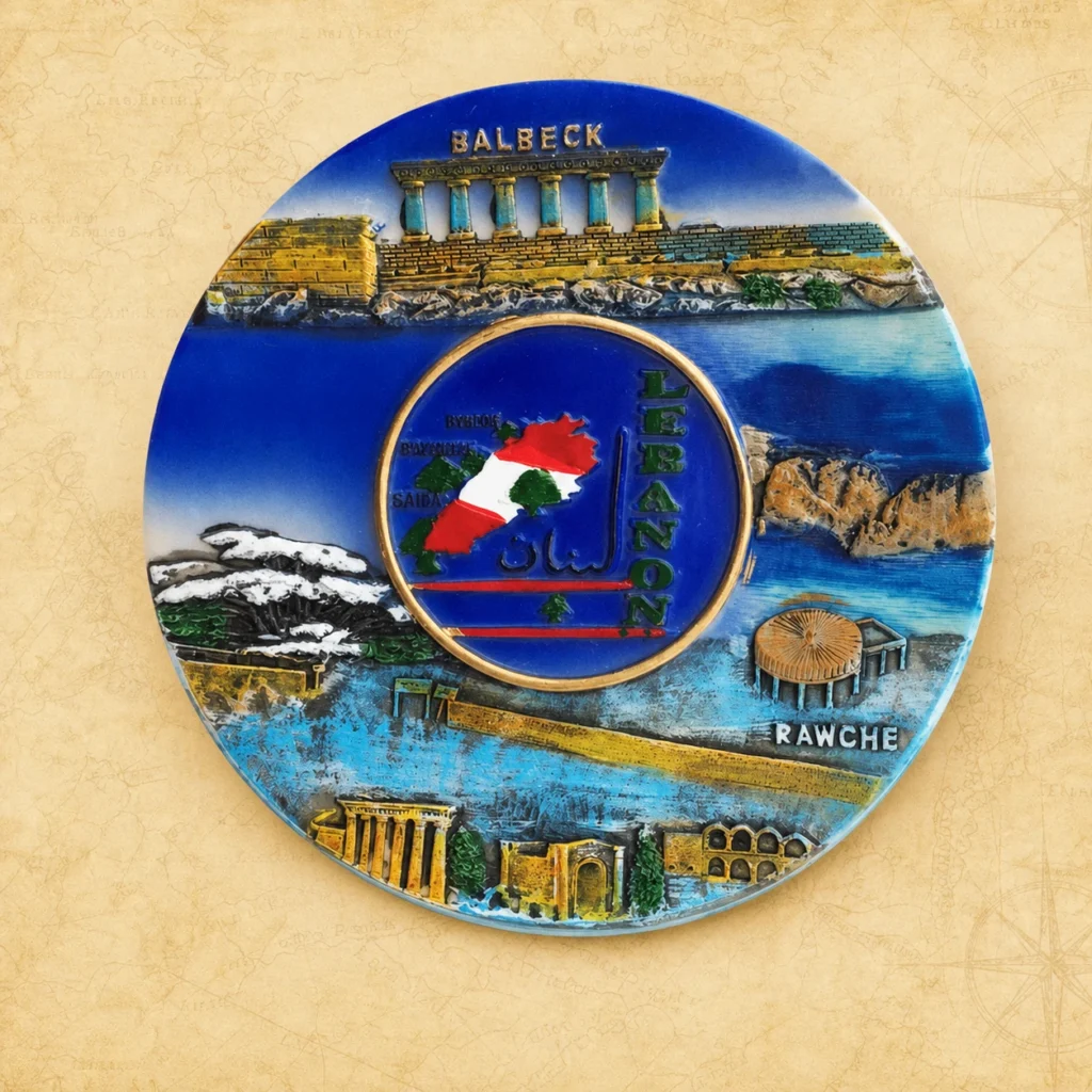 Customizable Lebanon polyresin decorative souvenir plate