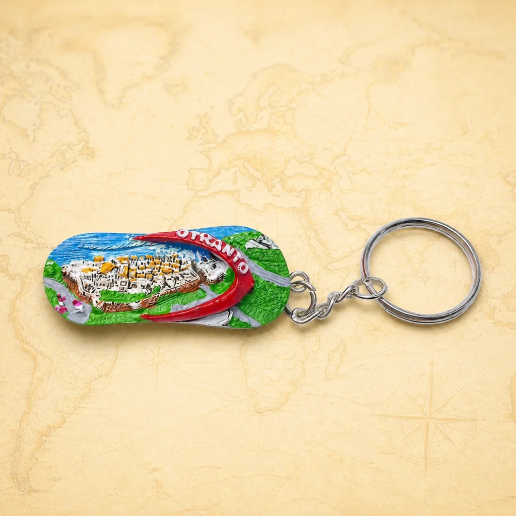 Bespoke Otranto Italy polyresin souvenir keychain