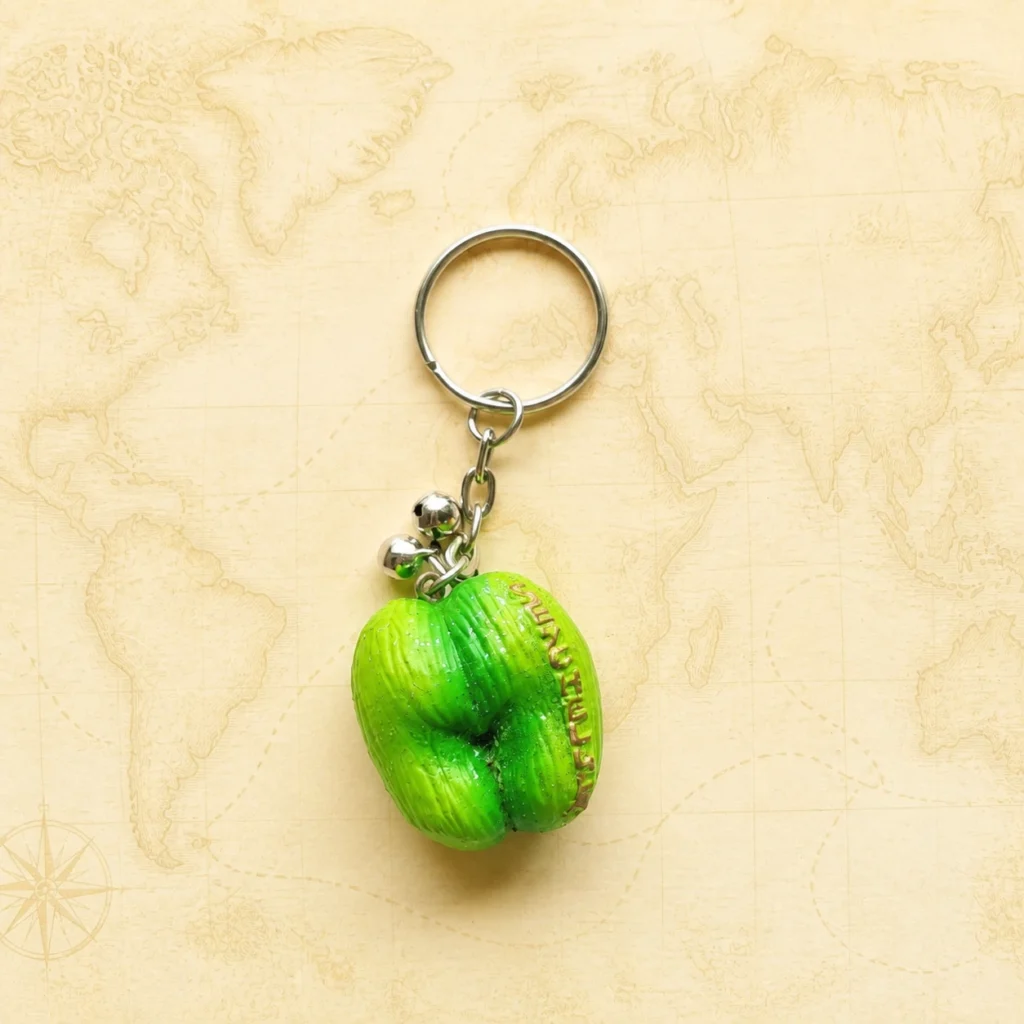 Custom Seychelles coco de mer polyresin keychain