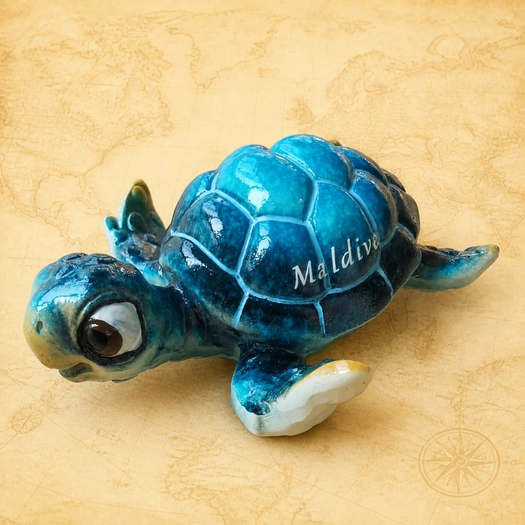 Personalized Maldives turtle polyresin statuette