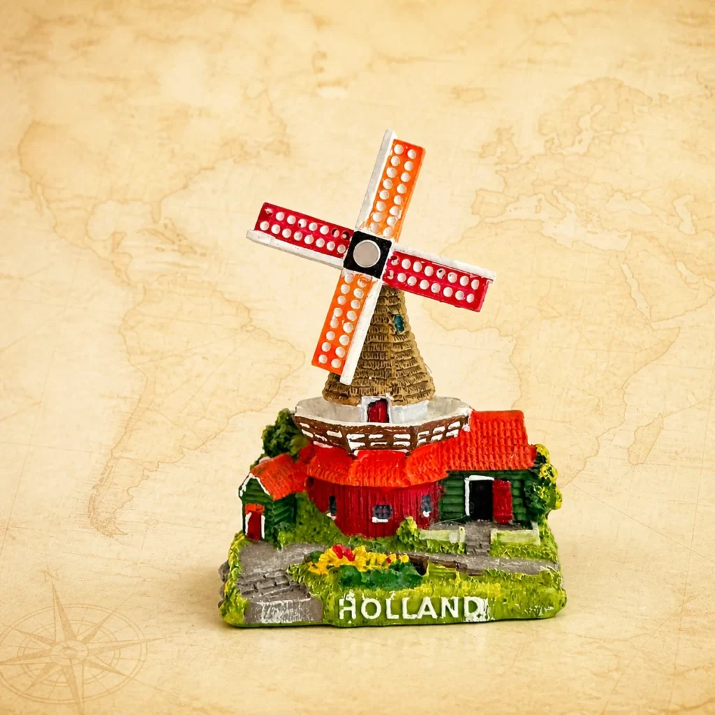 Bespoke Netherlands windmill polyresin statuette