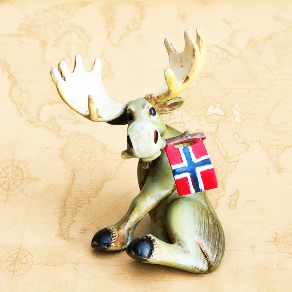 Customizable Norway moose polyresin statuette