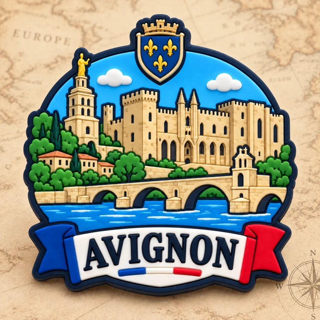 Avignon, France soft PVC souvenir patch with custom destination design