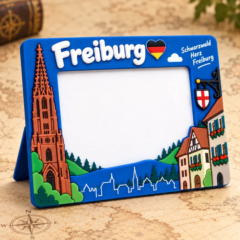 Freiburg, Germany soft PVC souvenir photo frame with custom destination design
