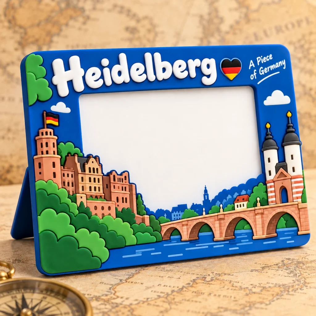 Heidelberg, Germany soft PVC souvenir photo frame with custom destination design