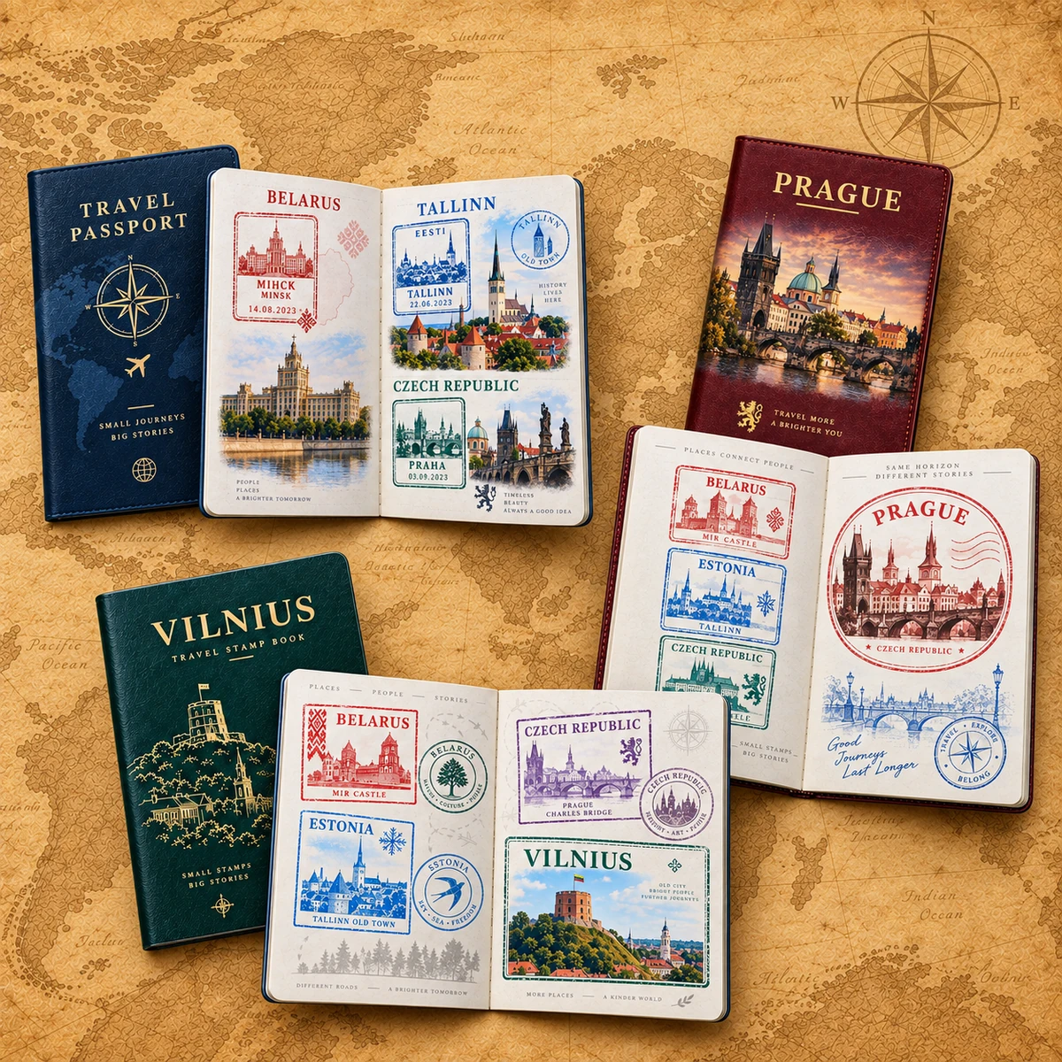Travel Stamp and Passport Book product collection