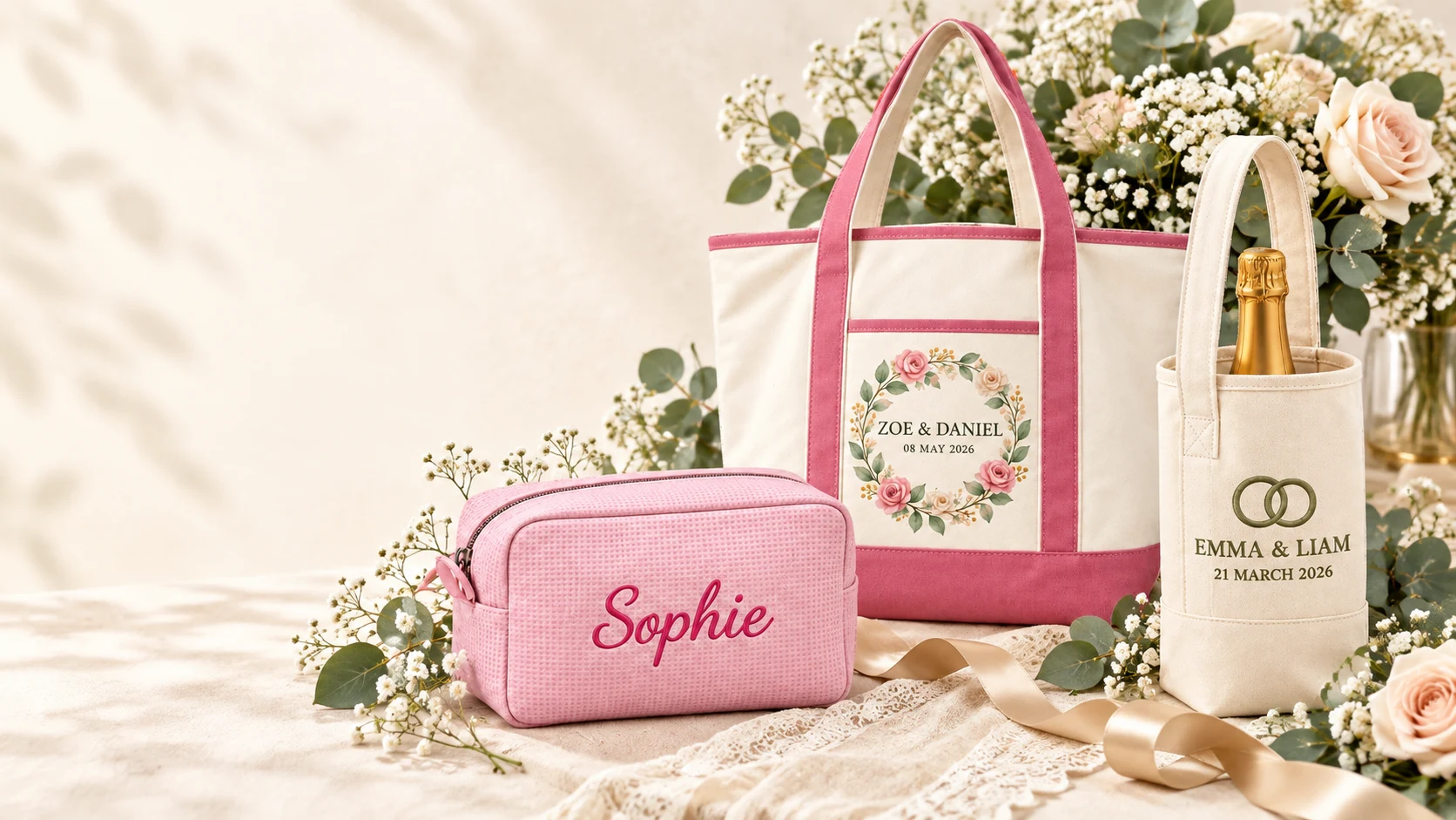 Custom Wedding Bags & Textile Gifts collection