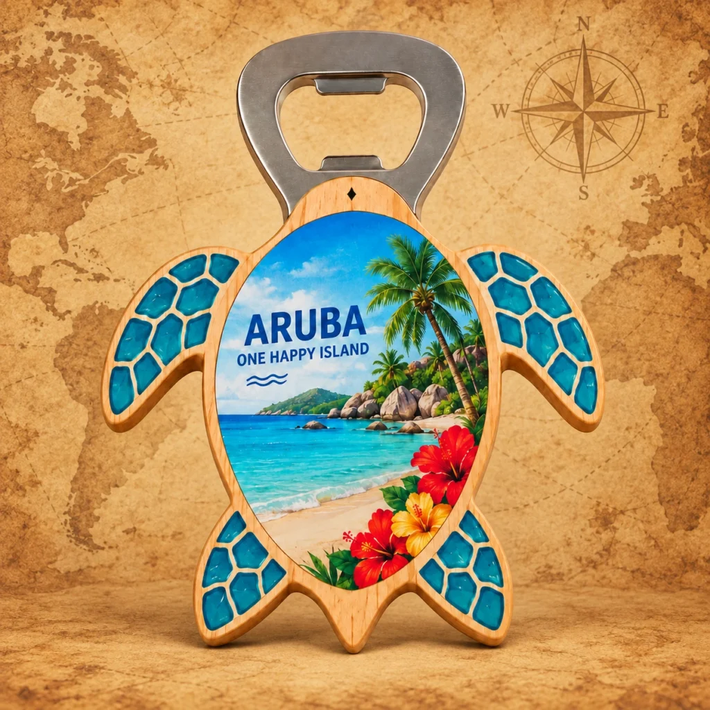 Aruba wooden souvenir bottle opener