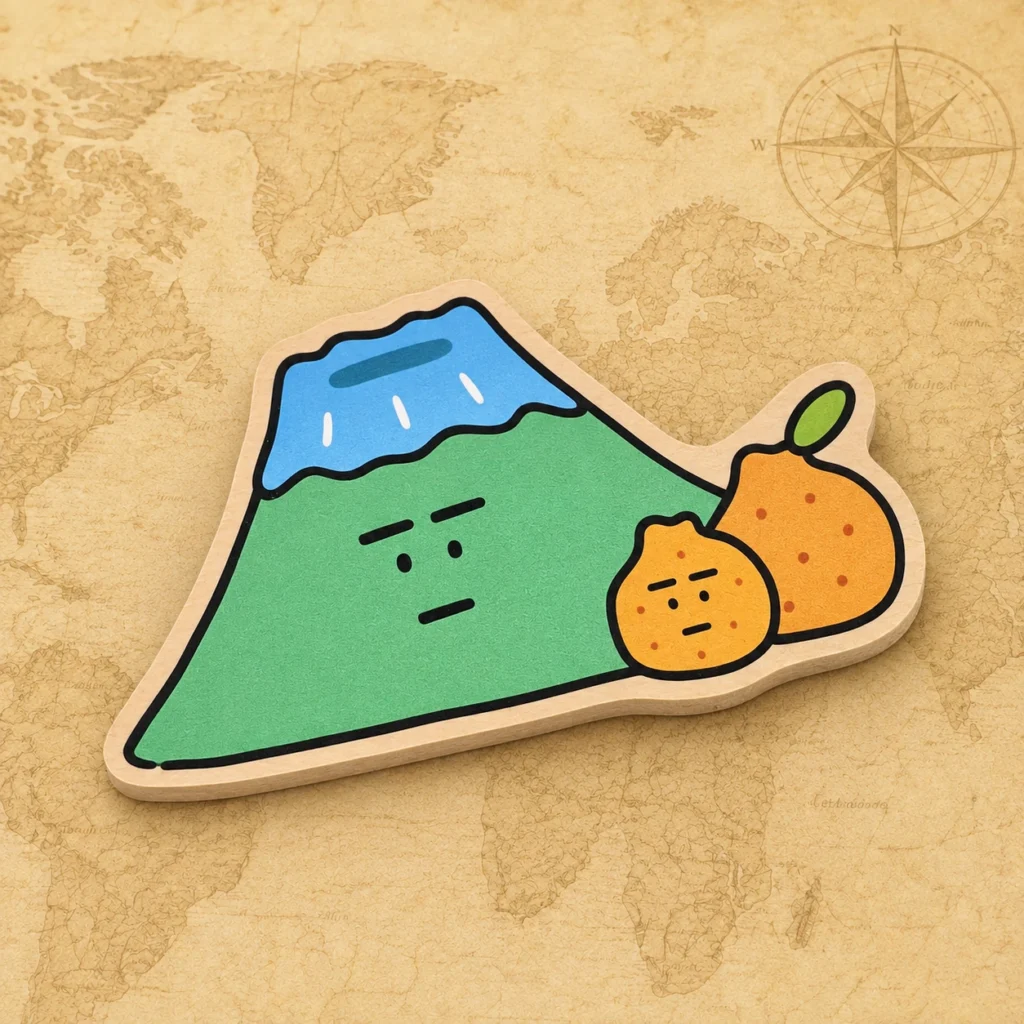 Jeju Island South Korea 02 wooden souvenir coaster