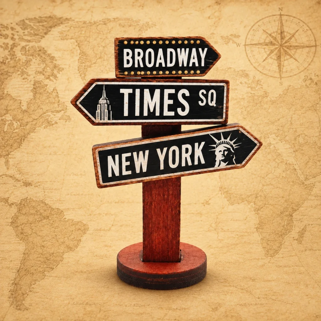 New York Street Sign USA wooden souvenir decoration