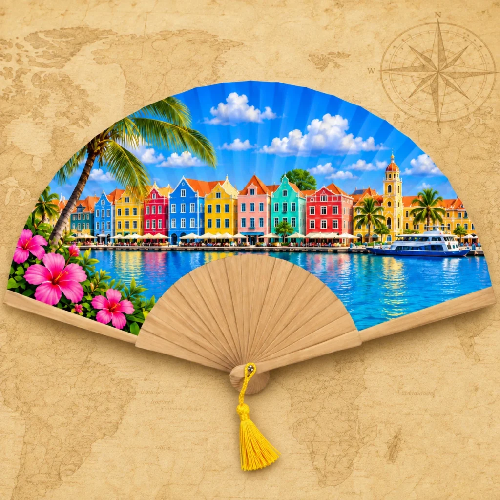Curacao wooden souvenir fan