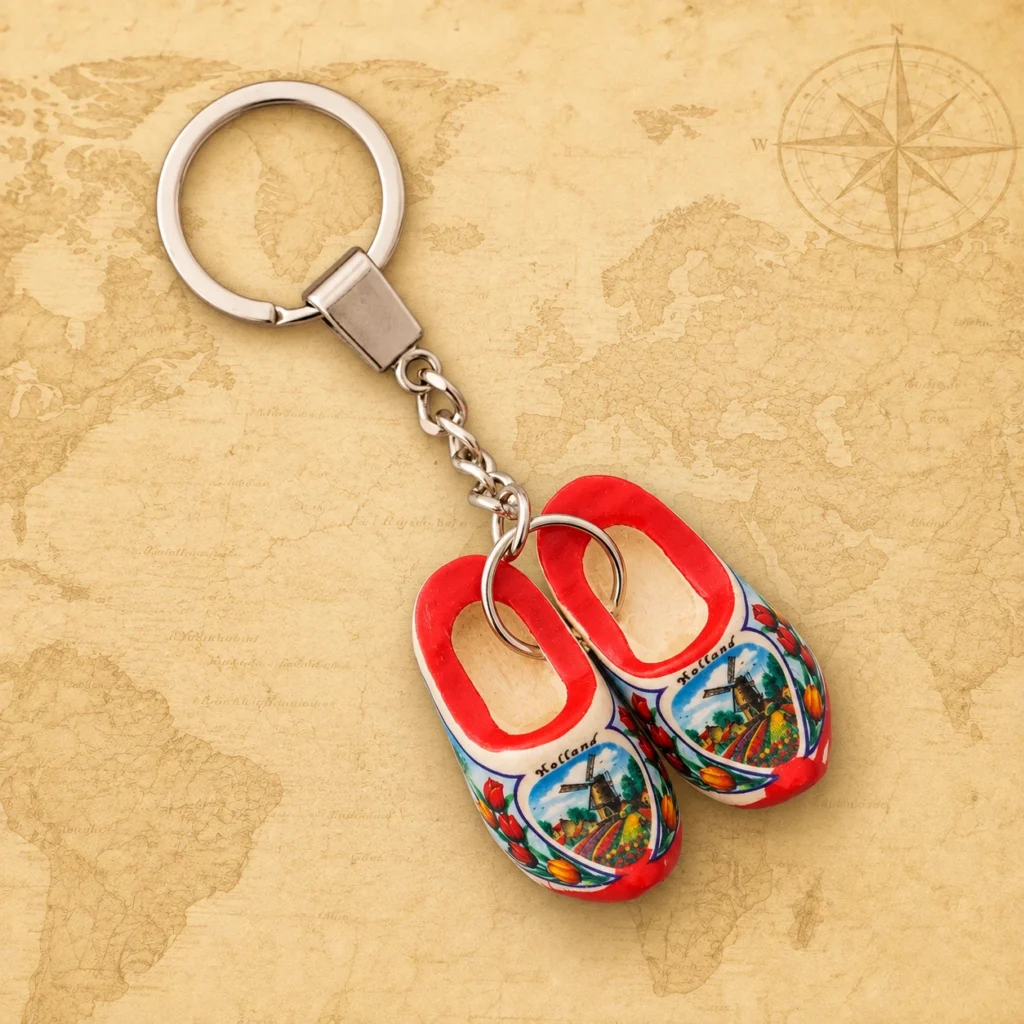 Holland Clogs Netherlands wooden souvenir keychain