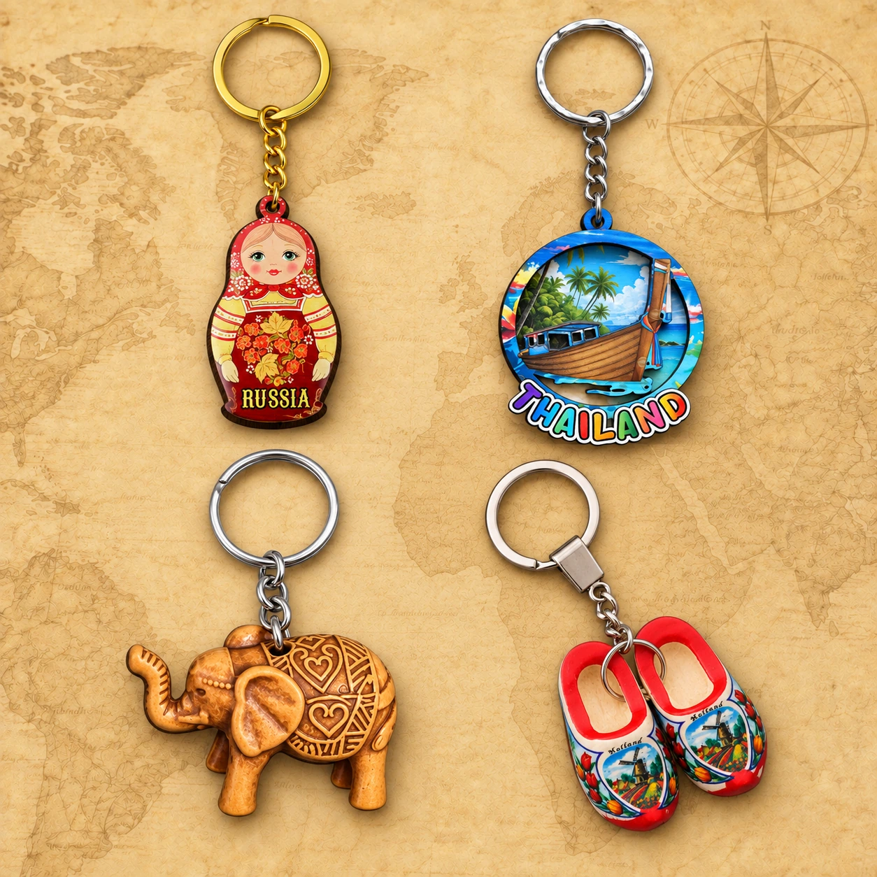Wooden Souvenir Keychain product collection
