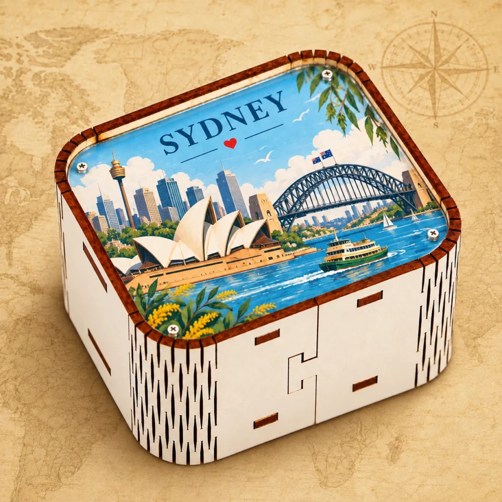 Sydney Australia wooden souvenir music box